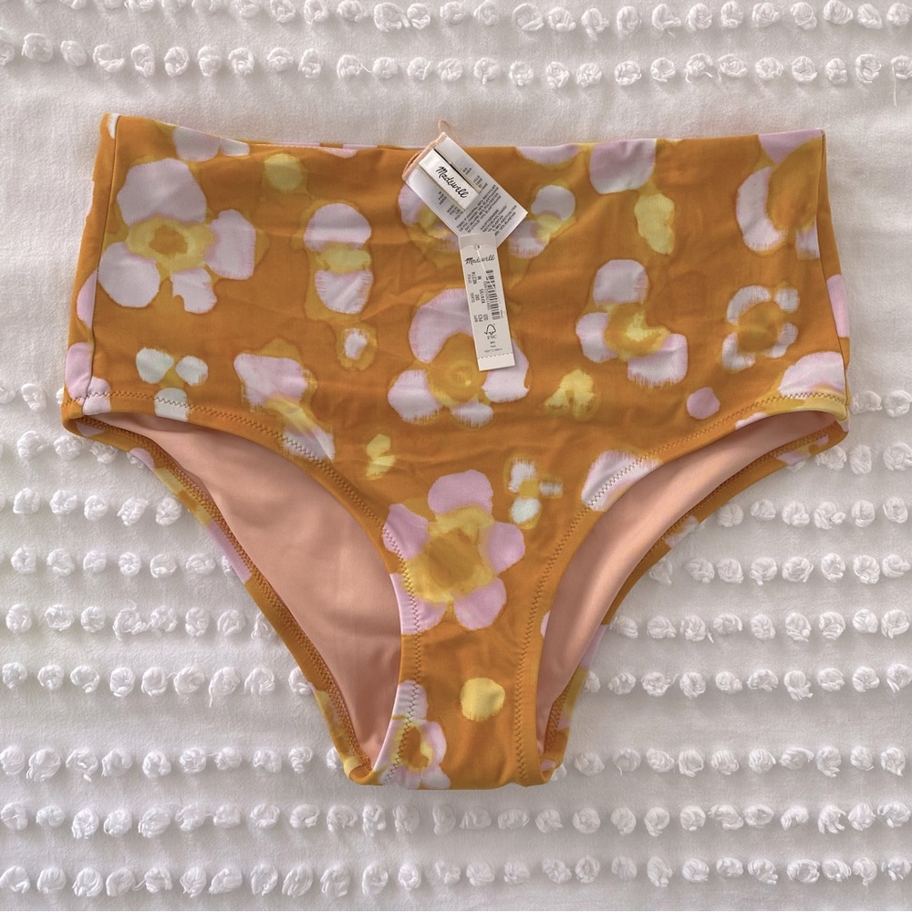 NWT Madewell Second Wave Retro High-Waisted Bikini Bottom, Size M